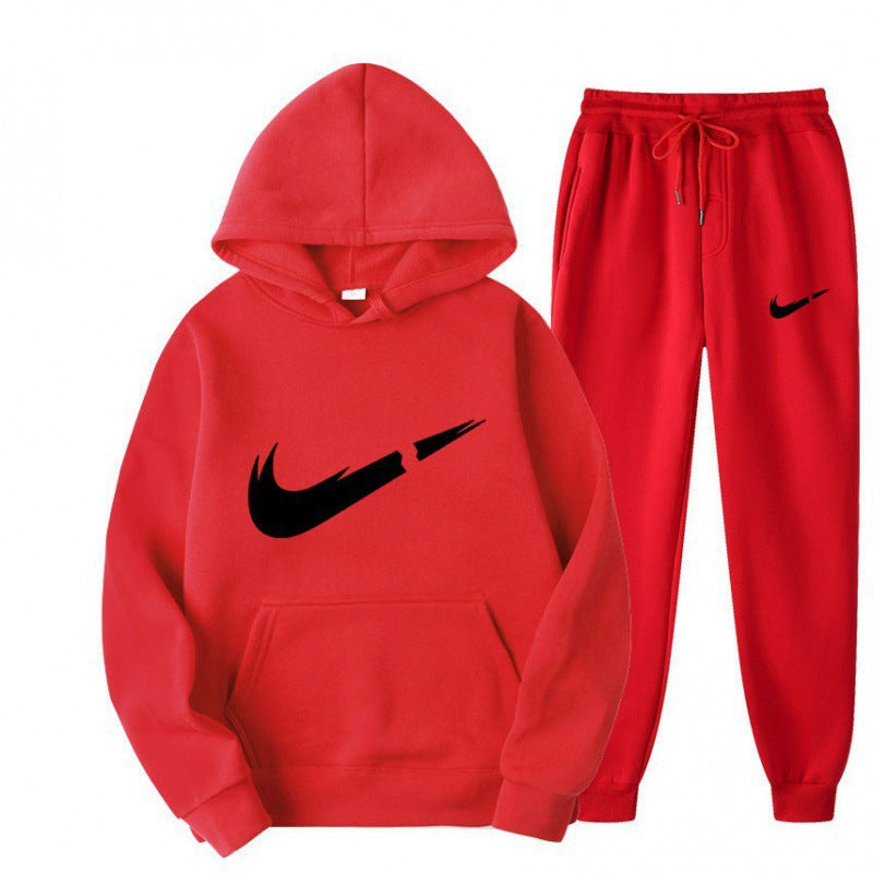 Sporty Men's Hooded Casual Tracksuit Set, Spring Fashion Men's Leisure Sportswear Outfit