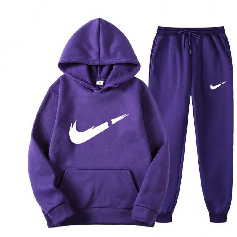Sporty Men's Hooded Casual Tracksuit Set, Spring Fashion Men's Leisure Sportswear Outfit