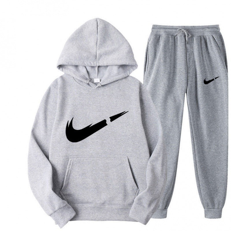 Sporty Men's Hooded Casual Tracksuit Set, Spring Fashion Men's Leisure Sportswear Outfit