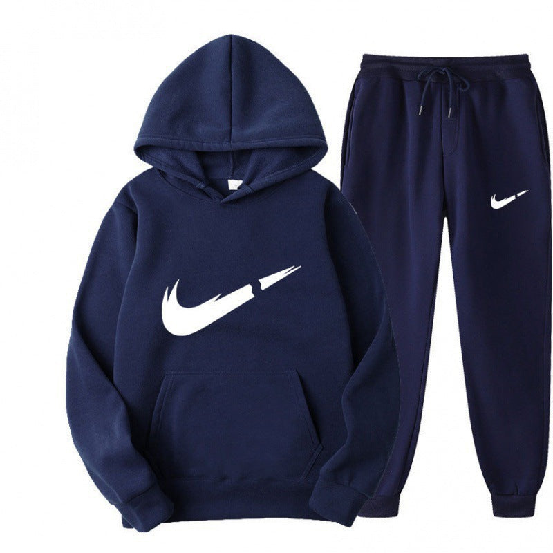 Sporty Men's Hooded Casual Tracksuit Set, Spring Fashion Men's Leisure Sportswear Outfit