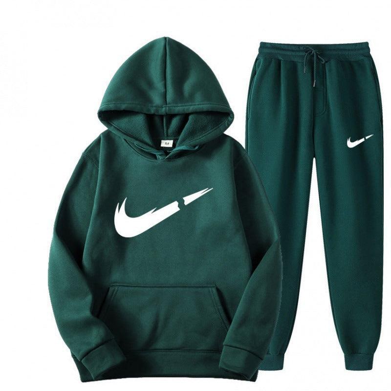 Sporty Men's Hooded Casual Tracksuit Set, Spring Fashion Men's Leisure Sportswear Outfit