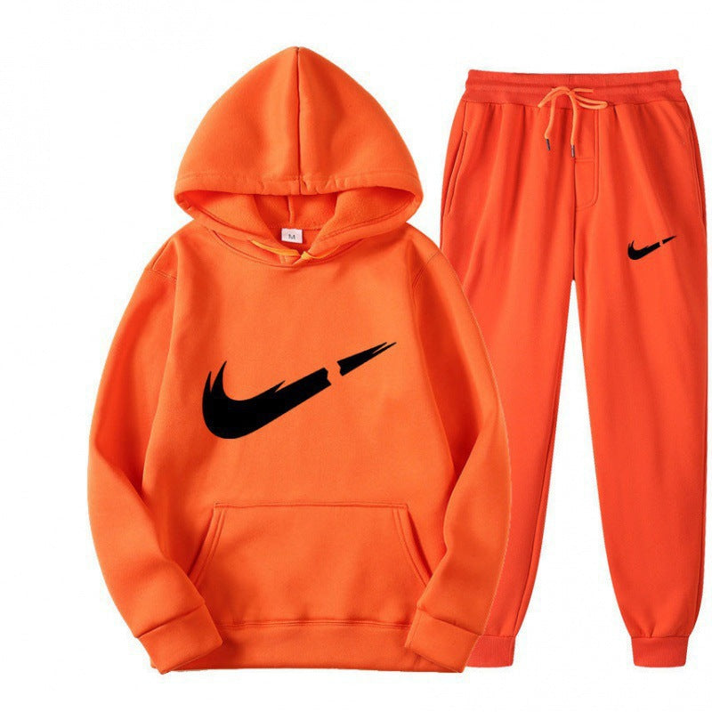 Sporty Men's Hooded Casual Tracksuit Set, Spring Fashion Men's Leisure Sportswear Outfit