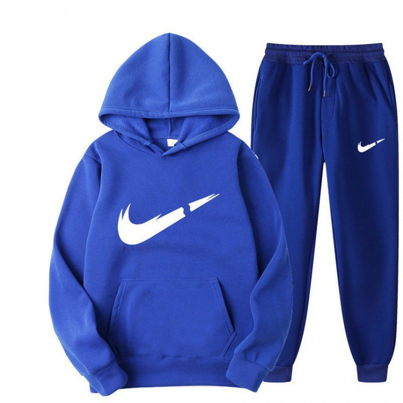 Sporty Men's Hooded Casual Tracksuit Set, Spring Fashion Men's Leisure Sportswear Outfit