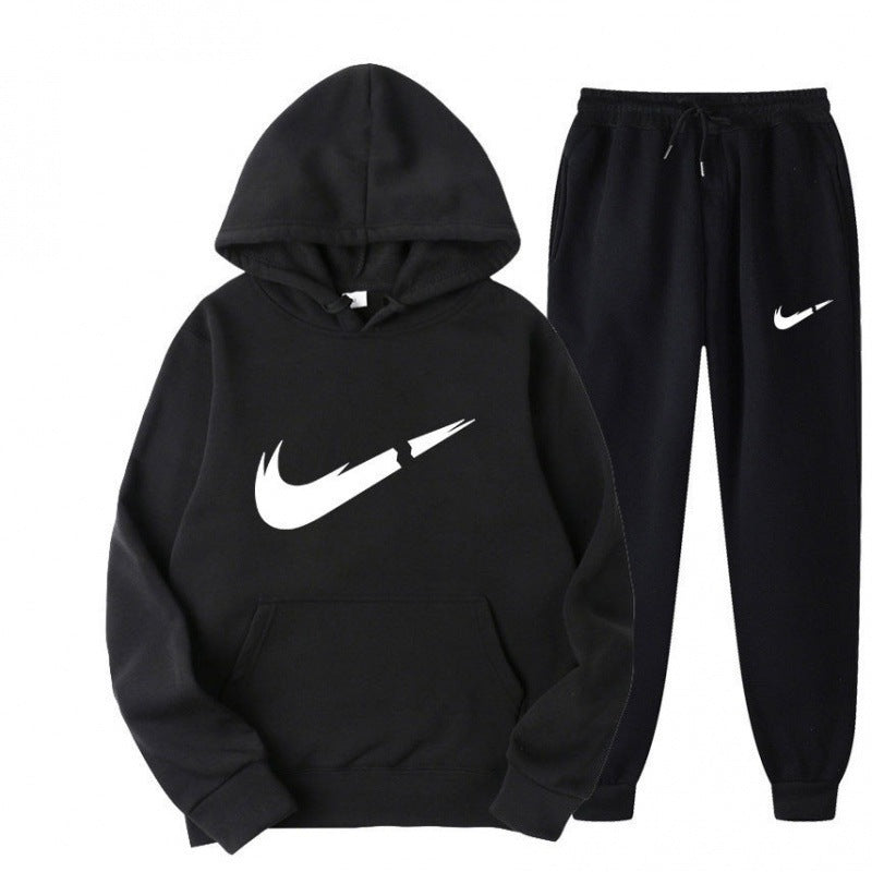 Sporty Men's Hooded Casual Tracksuit Set, Spring Fashion Men's Leisure Sportswear Outfit