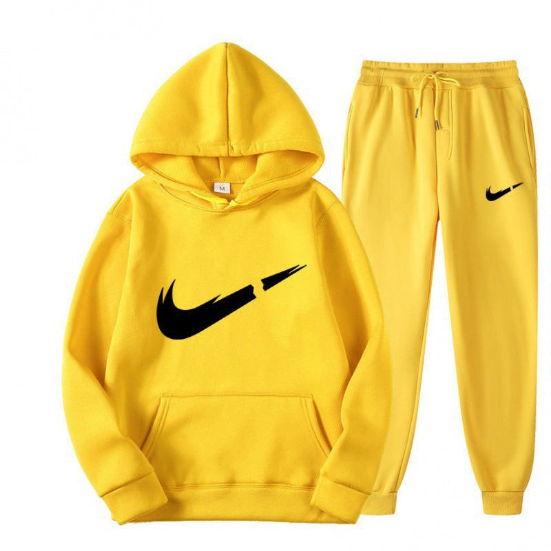 Sporty Men's Hooded Casual Tracksuit Set, Spring Fashion Men's Leisure Sportswear Outfit